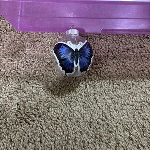 Butterfly Ornament with Blue and Black Design